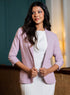 Basic Lapel Collared Blazer - Lavendar